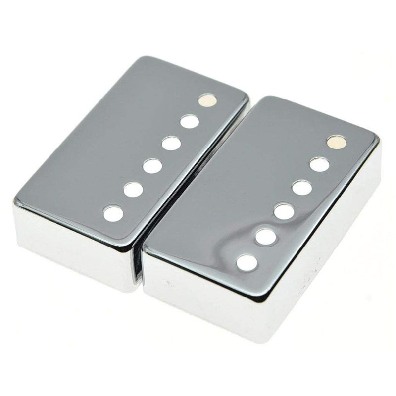 KAISH Set of 2 Humbucker Guitar Pickup Cover Brass Humbucker Pickup Covers 49.2mm/52mm Pole Spacing Pickup Covers Chrome - Image 3